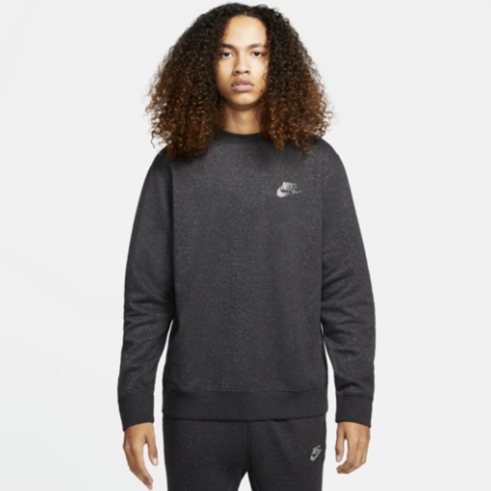 Nike Sportswear Sport Essentials+ Men's Semi-Brushed Crew Top | Black/Multi | XS